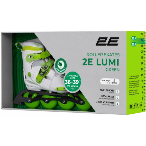 Фото - Ролики 2Е Lumi размер 36-39 Зеленый (LSW-HA36-GREEN)